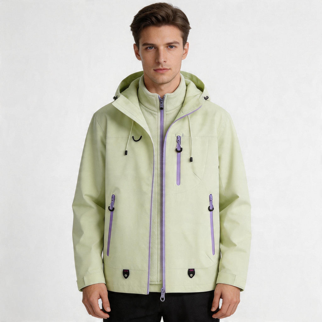 CF036 Women's 3-in-1 Mountain Jacket - Waterproof Windproof Hiking Shell with Fleece Liner