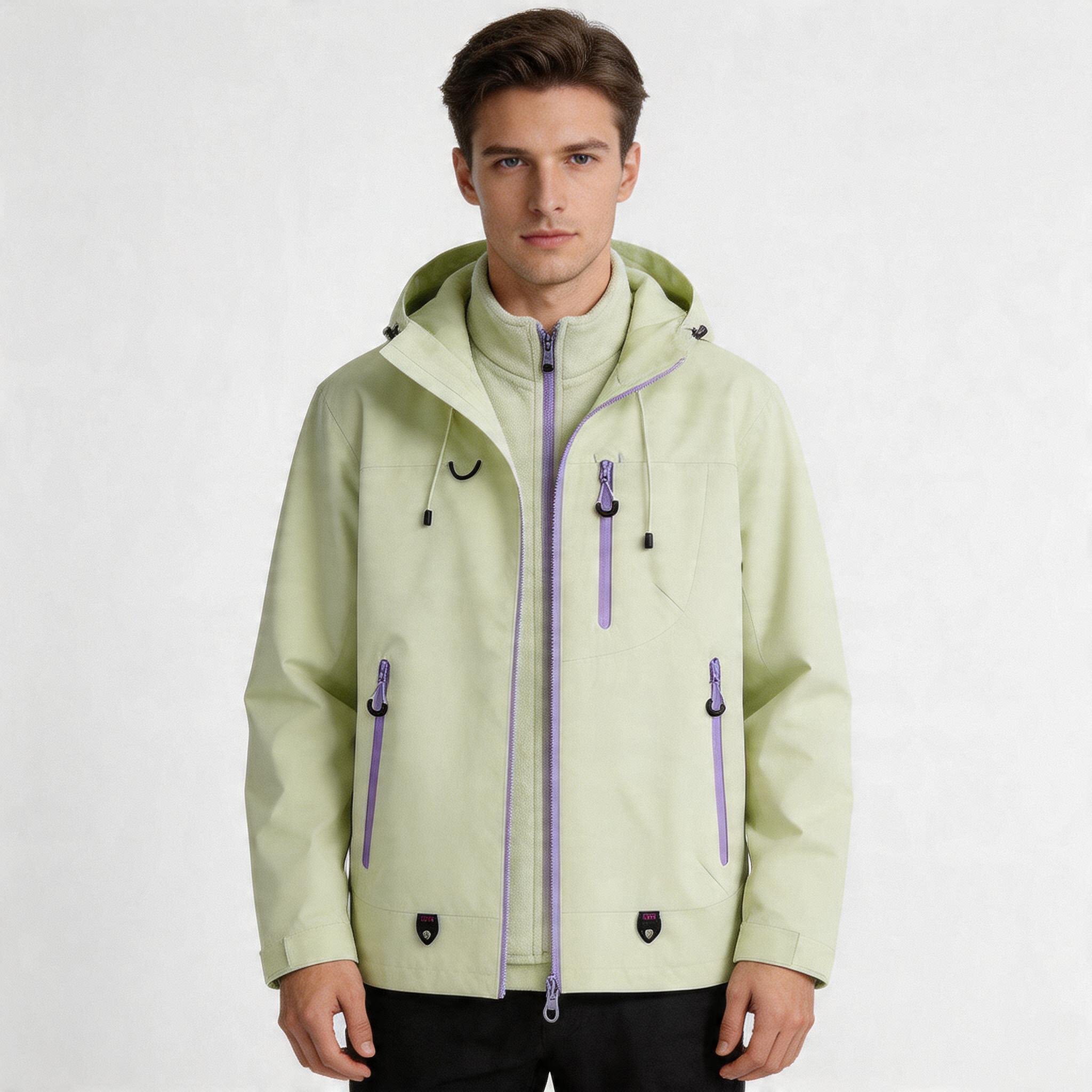 CF036 Women's 3-in-1 Mountain Jacket - Waterproof Windproof Hiking Shell with Fleece Liner