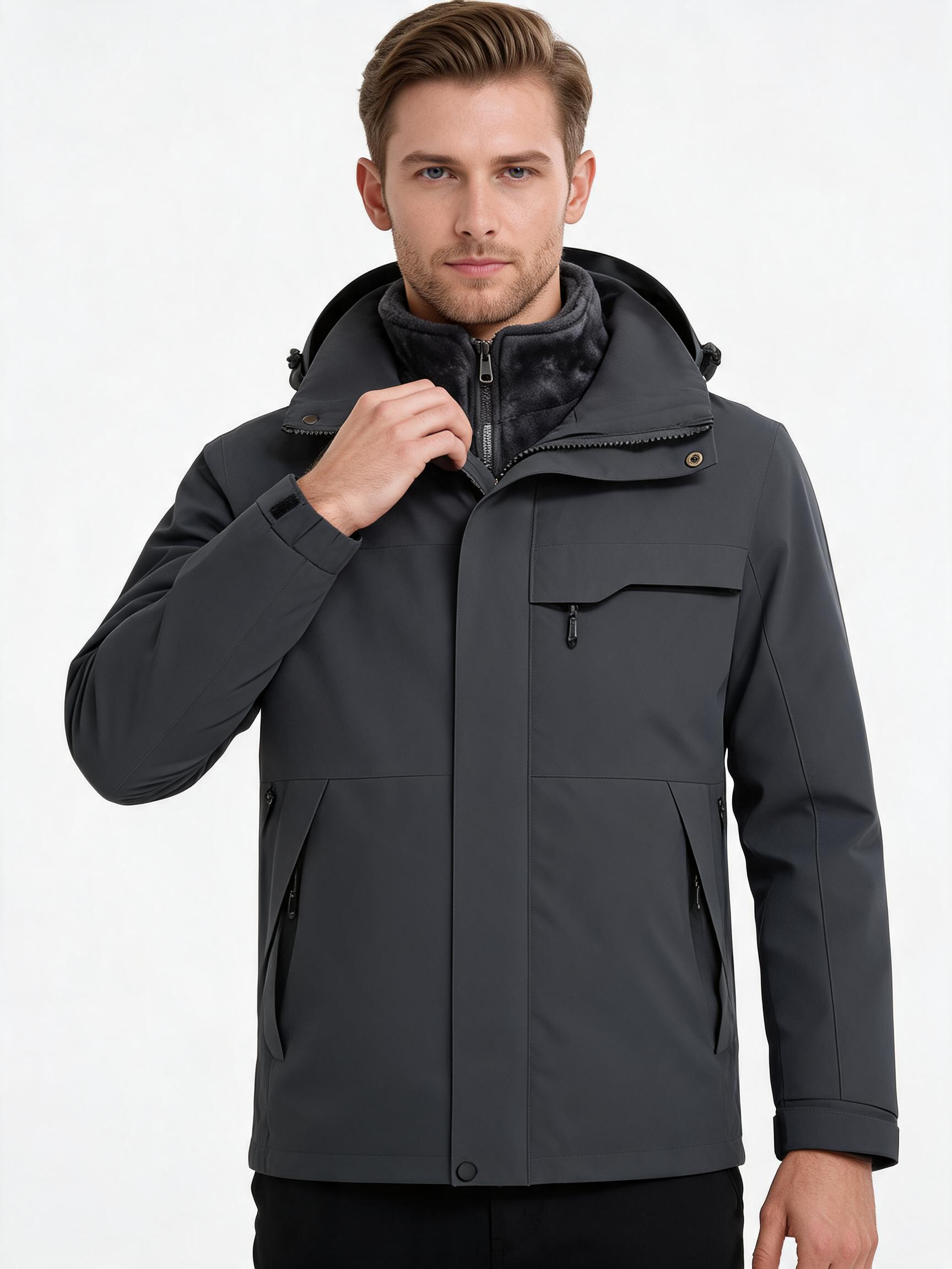 Men's 3-in-1 Waterproof Mountain Jacket with Fleece Liner
