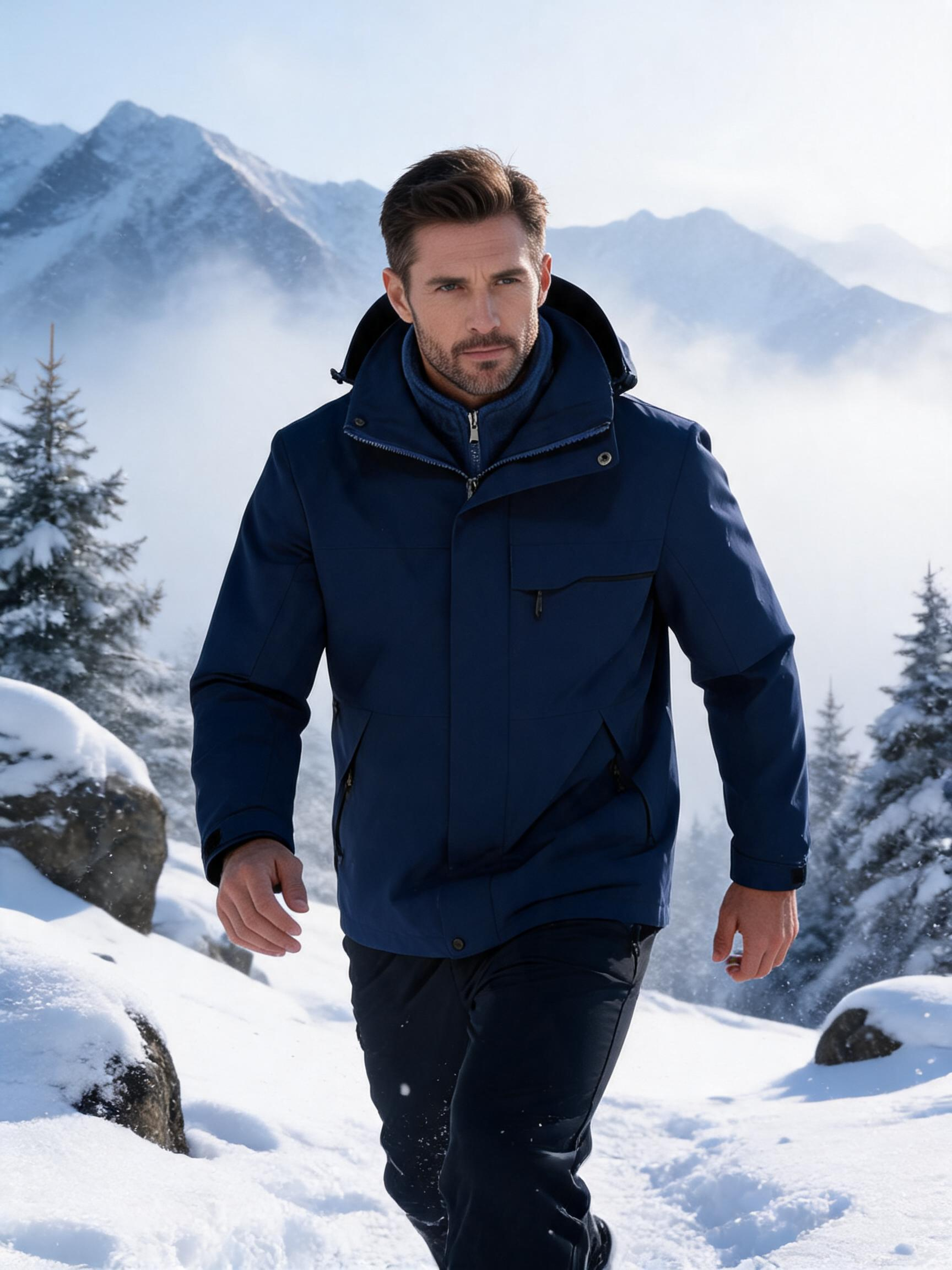 Men's 3-in-1 Waterproof Mountain Jacket with Fleece Liner