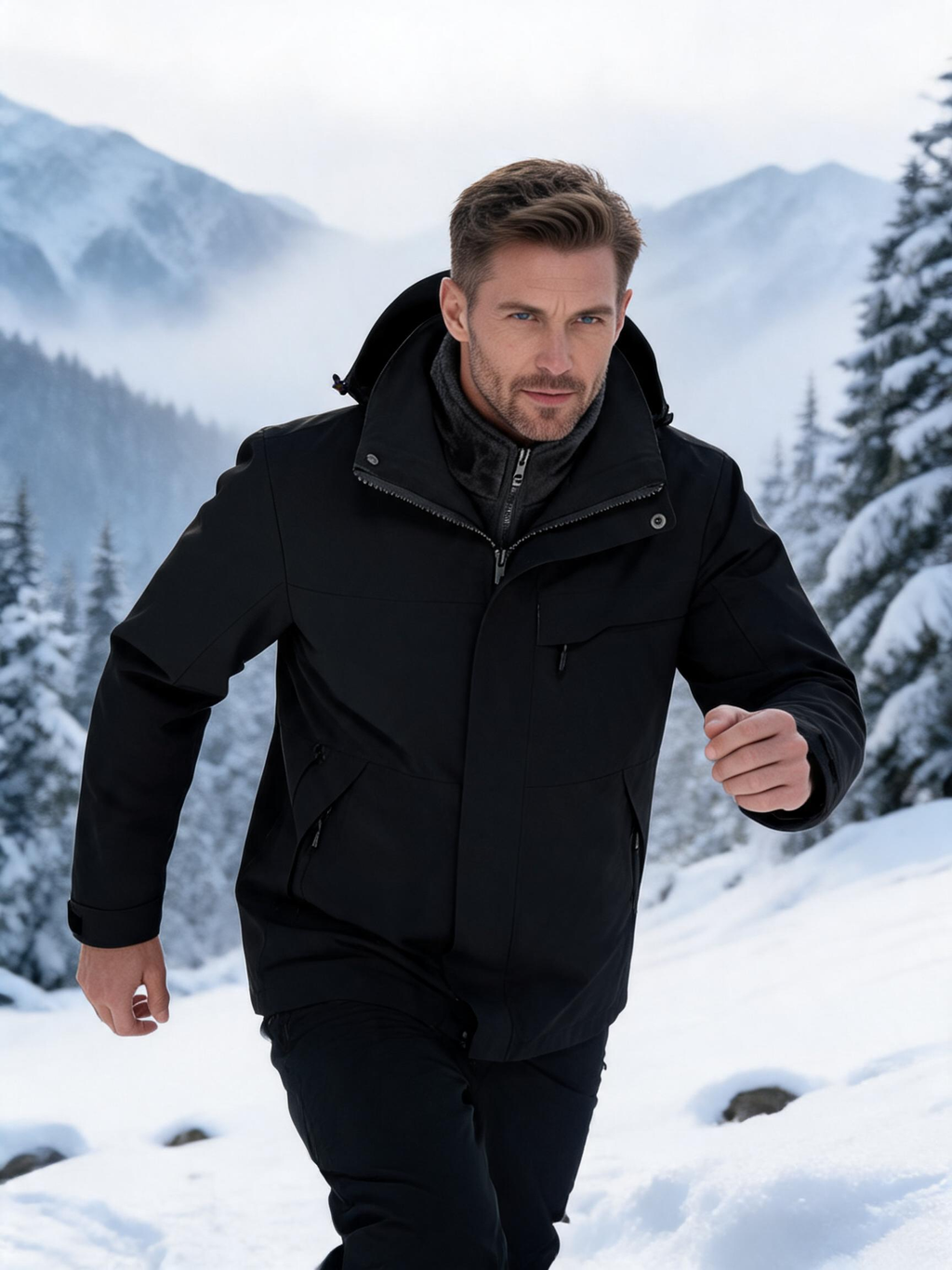 Men's 3-in-1 Waterproof Mountain Jacket with Fleece Liner