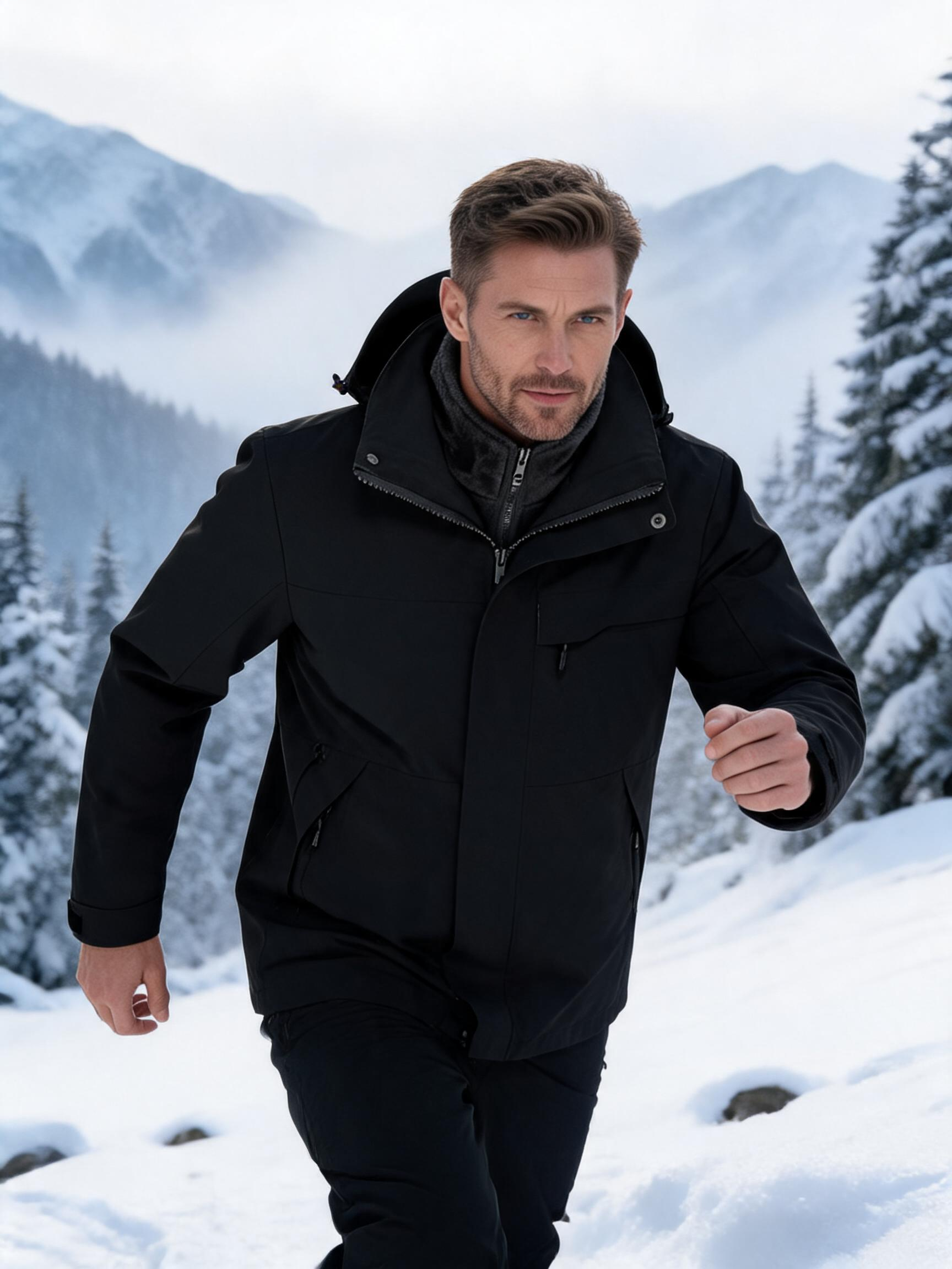 Men's 3-in-1 Waterproof Mountain Jacket with Fleece Liner