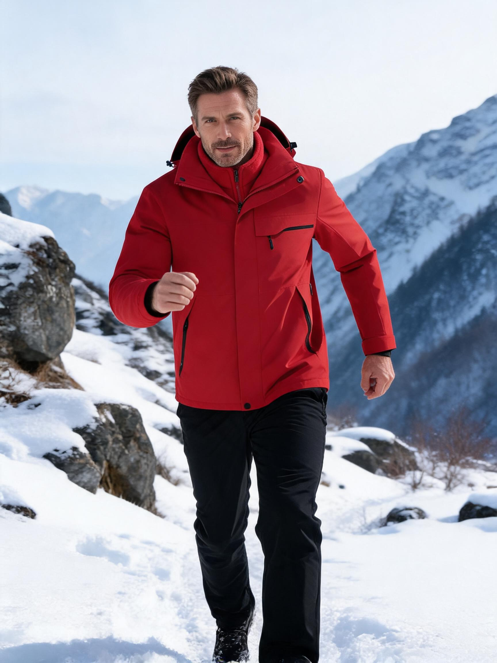 Men's 3-in-1 Waterproof Mountain Jacket with Fleece Liner