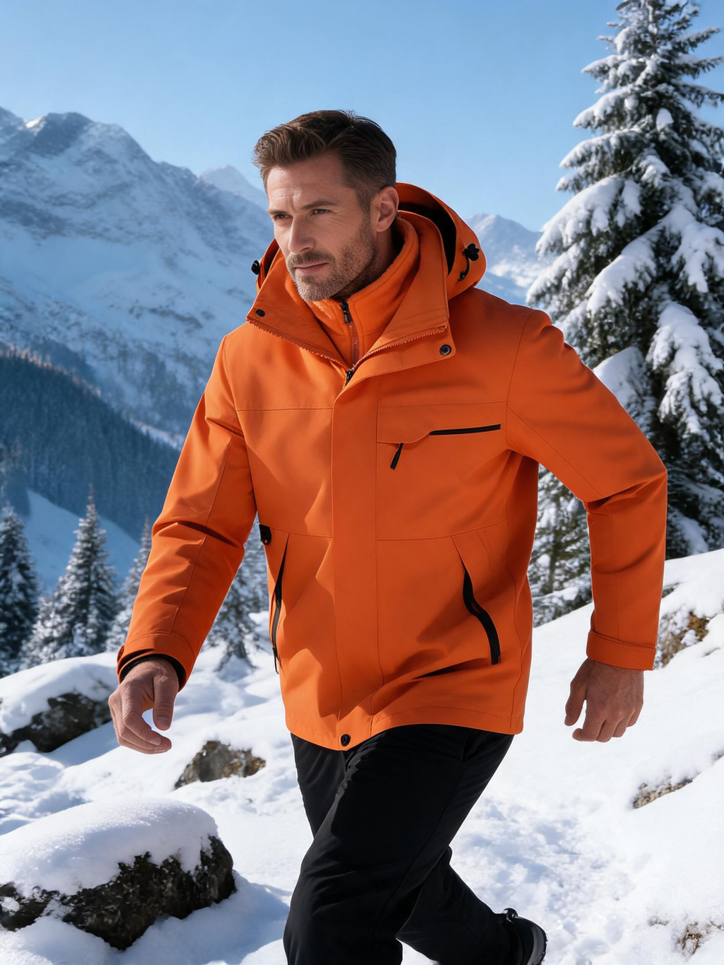 Men's 3-in-1 Waterproof Mountain Jacket with Fleece Liner