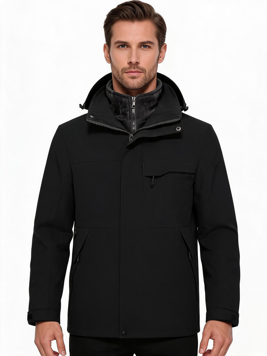 Men's 3-in-1 Waterproof Mountain Jacket with Fleece Liner