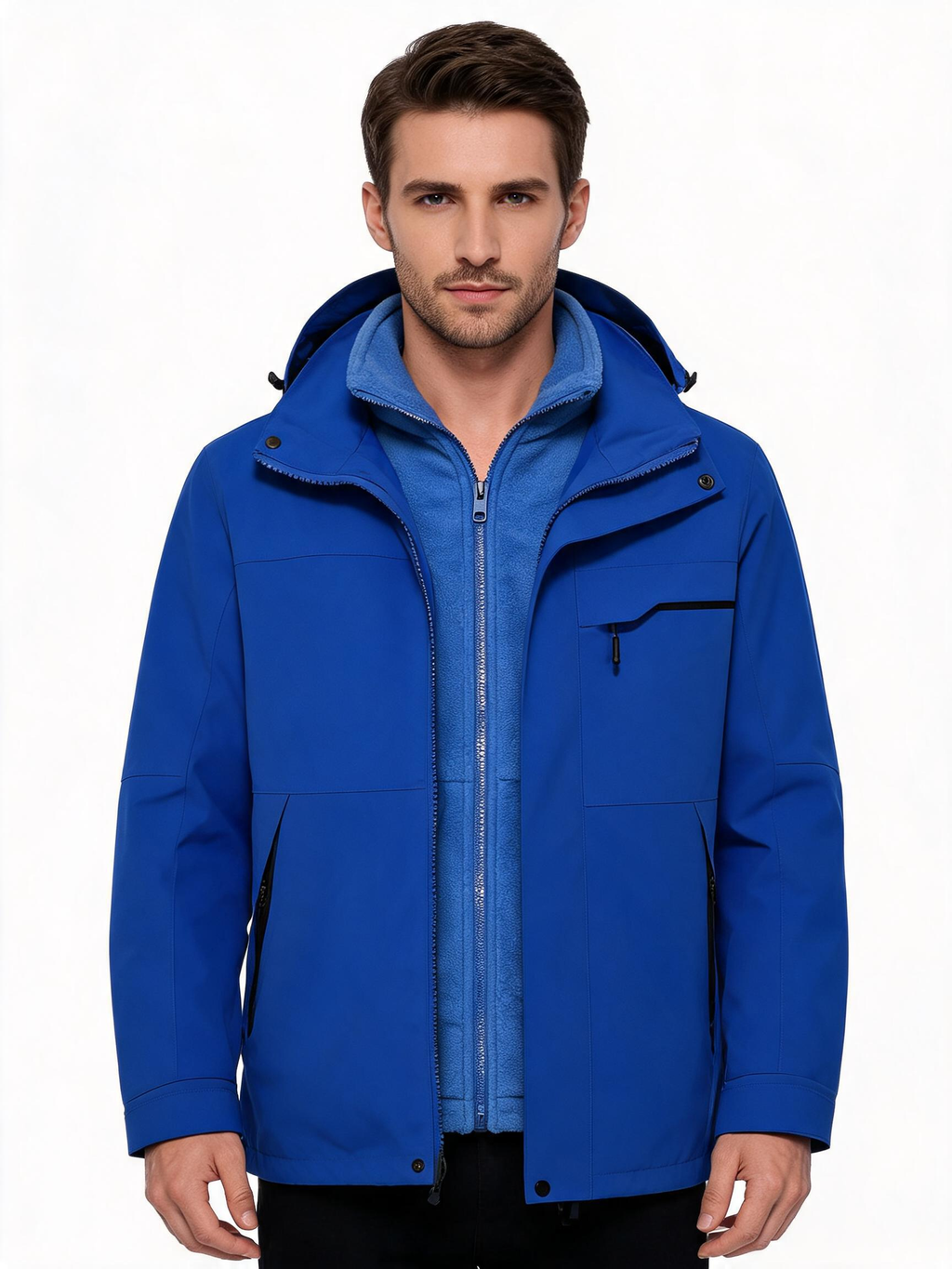 Men's 3-in-1 Waterproof Mountain Jacket with Fleece Liner