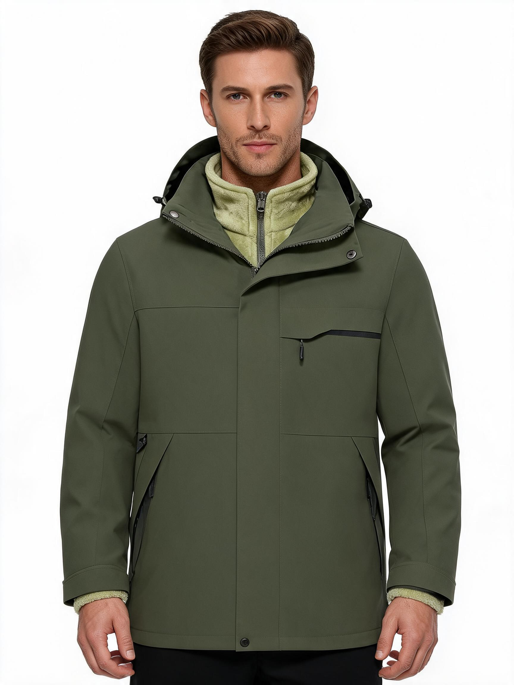 Men's 3-in-1 Waterproof Mountain Jacket with Fleece Liner