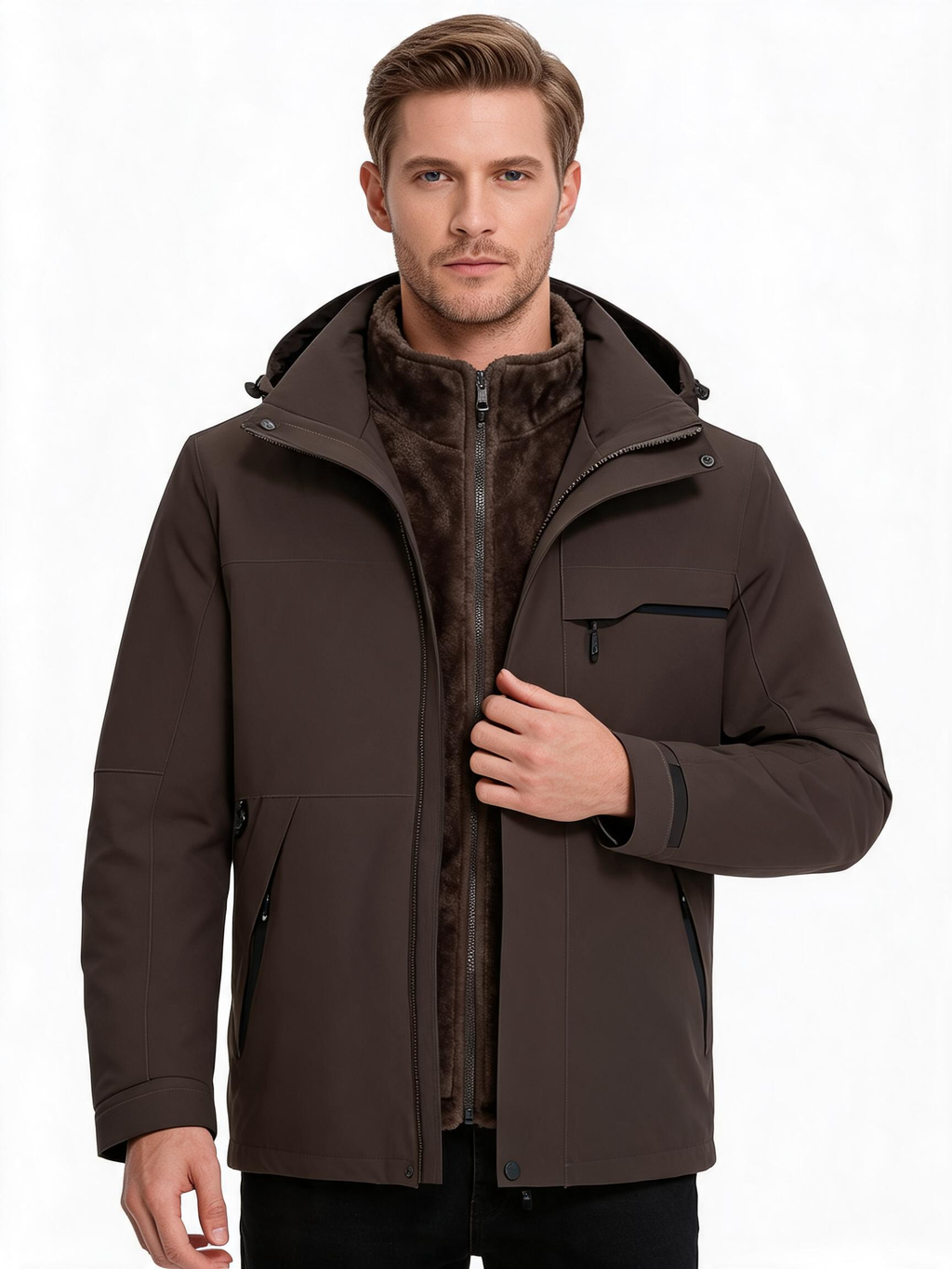 Men's 3-in-1 Waterproof Mountain Jacket with Fleece Liner