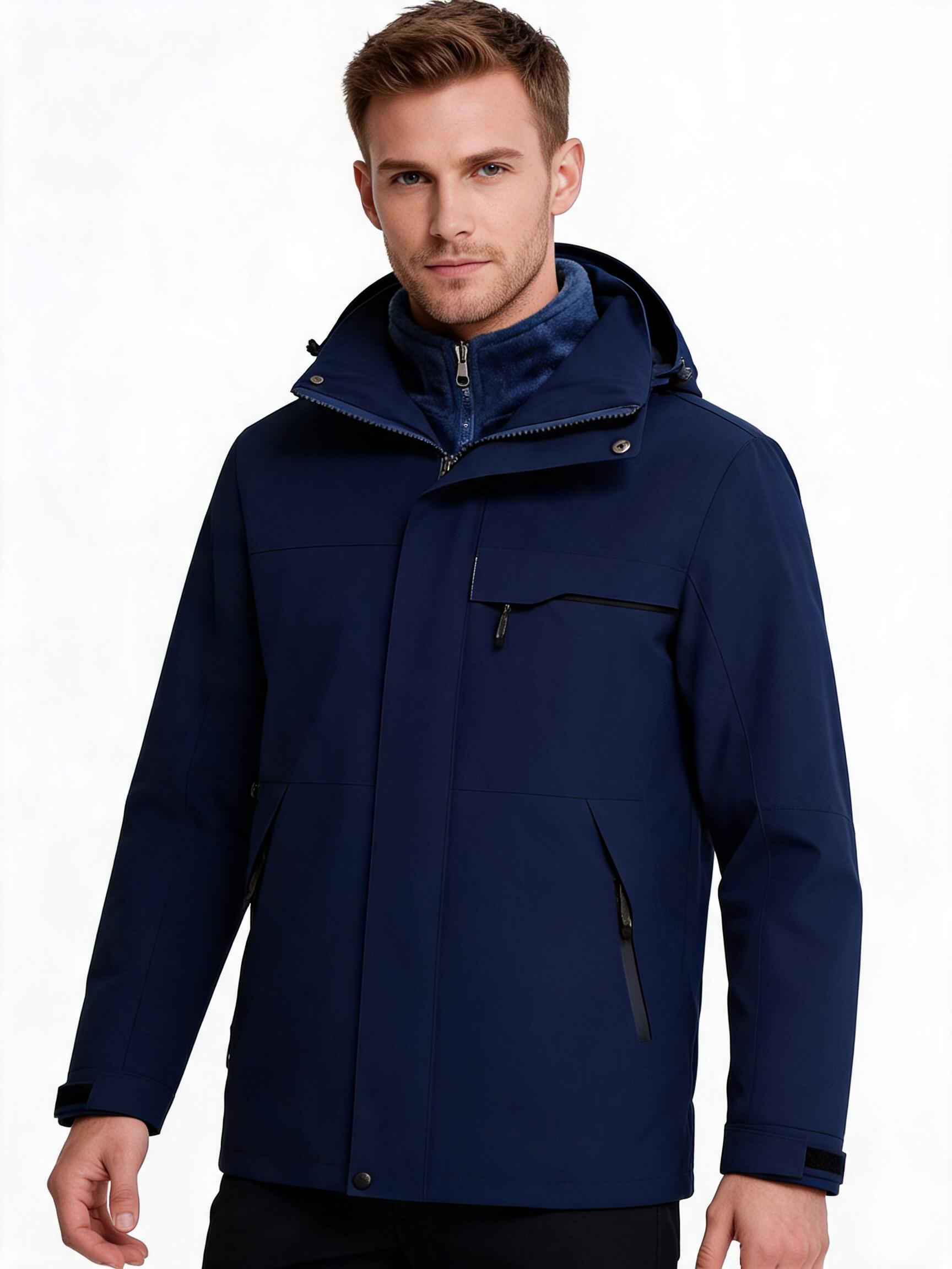 Men's 3-in-1 Waterproof Mountain Jacket with Fleece Liner