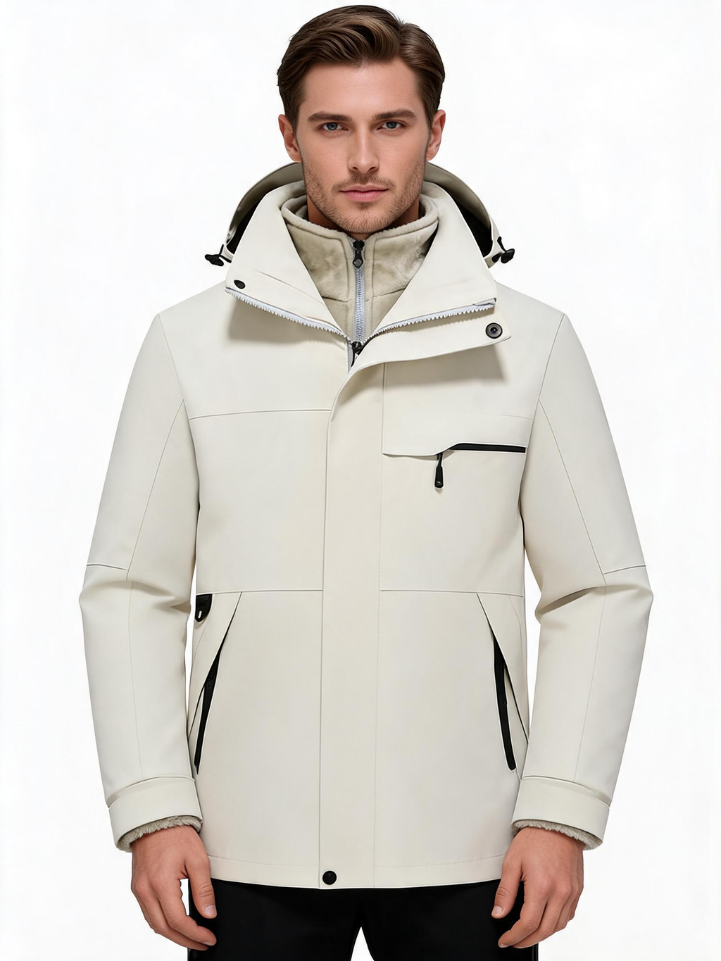 Men's 3-in-1 Waterproof Mountain Jacket with Fleece Liner