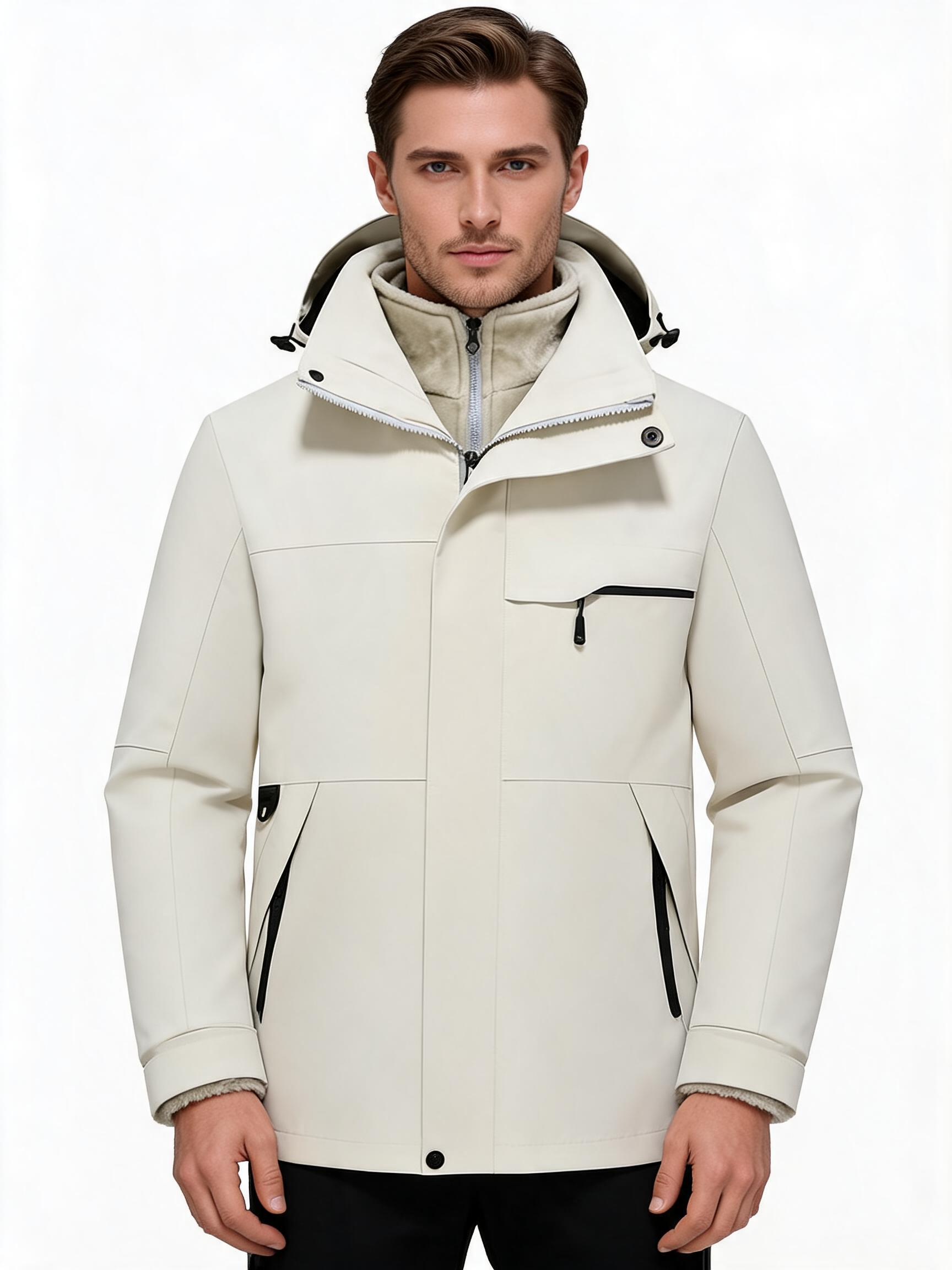 Men's 3-in-1 Waterproof Mountain Jacket with Fleece Liner