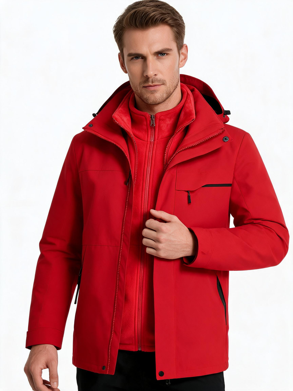 Men's 3-in-1 Waterproof Mountain Jacket with Fleece Liner