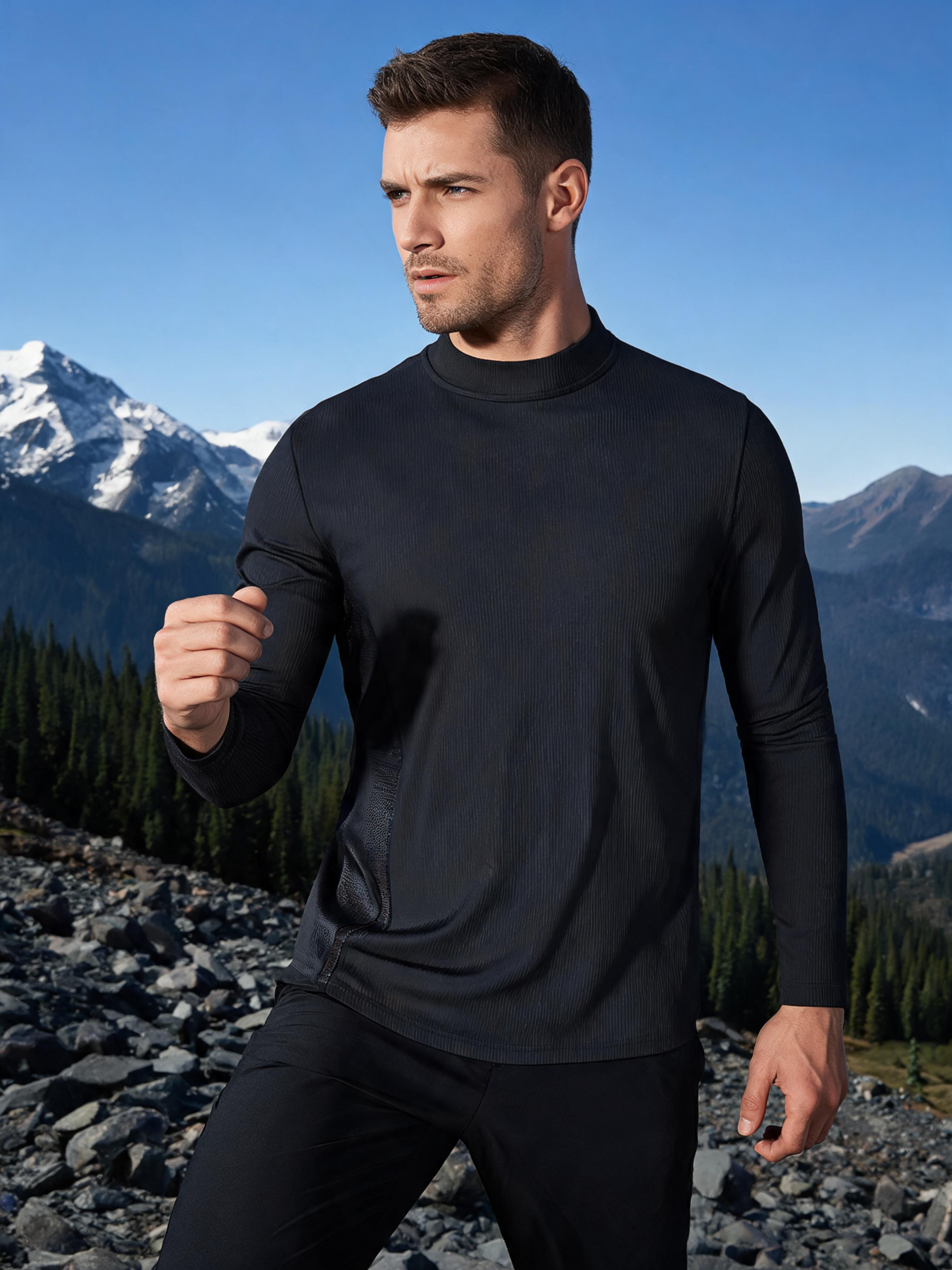 Quick-Dry Mock-Neck Long-Sleeve Performance Top