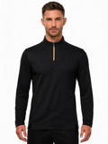 Quick-Dry Long-Sleeve Tee — Half-Zip Stand Collar