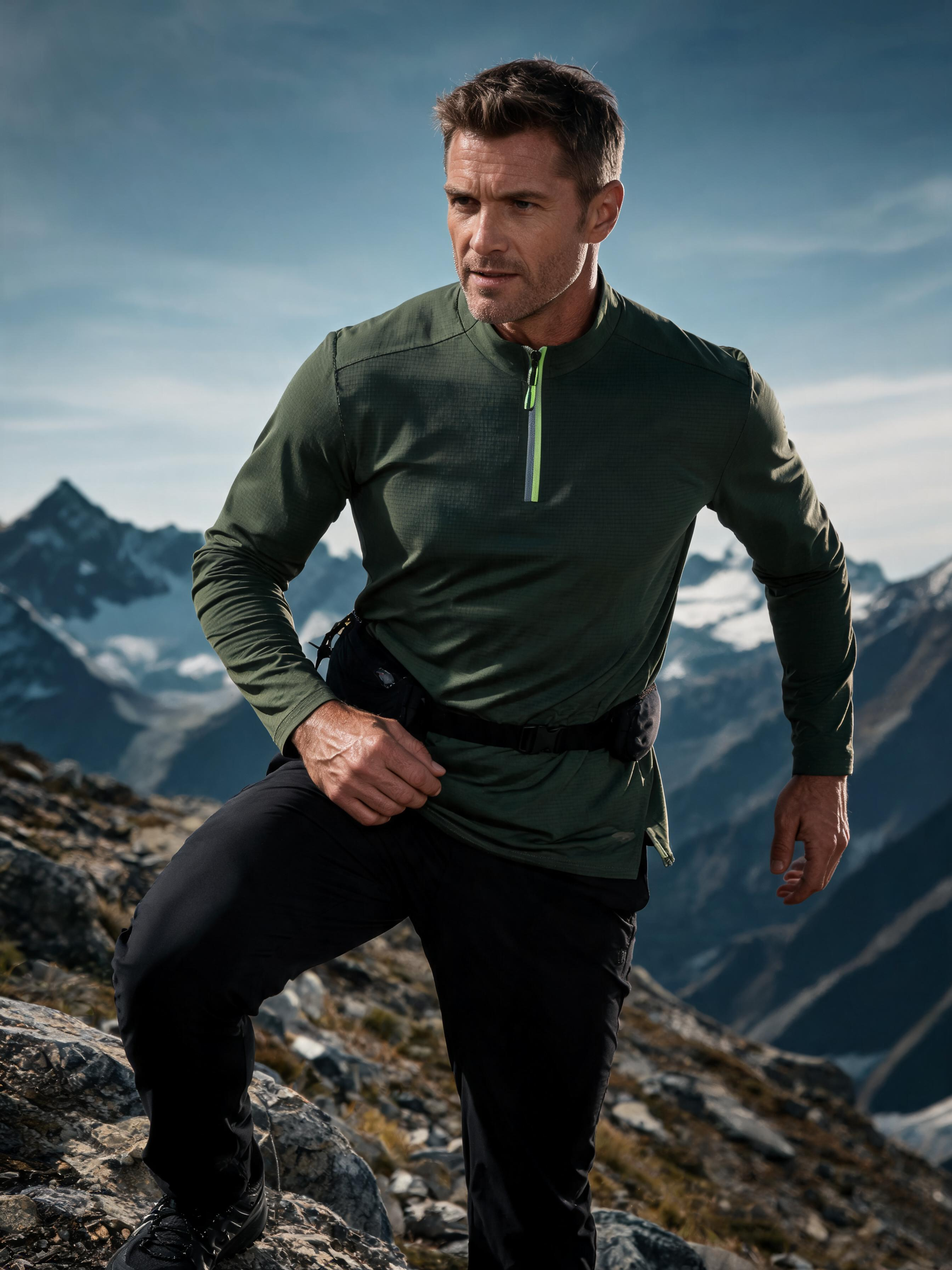 Quick-Dry Long-Sleeve Tee — Half-Zip Stand Collar