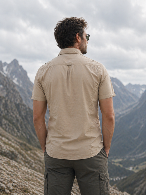 FREDD MARSHALL Core-Canvas Men's Essential Cotton Shirt — Minimalist, Outdoor