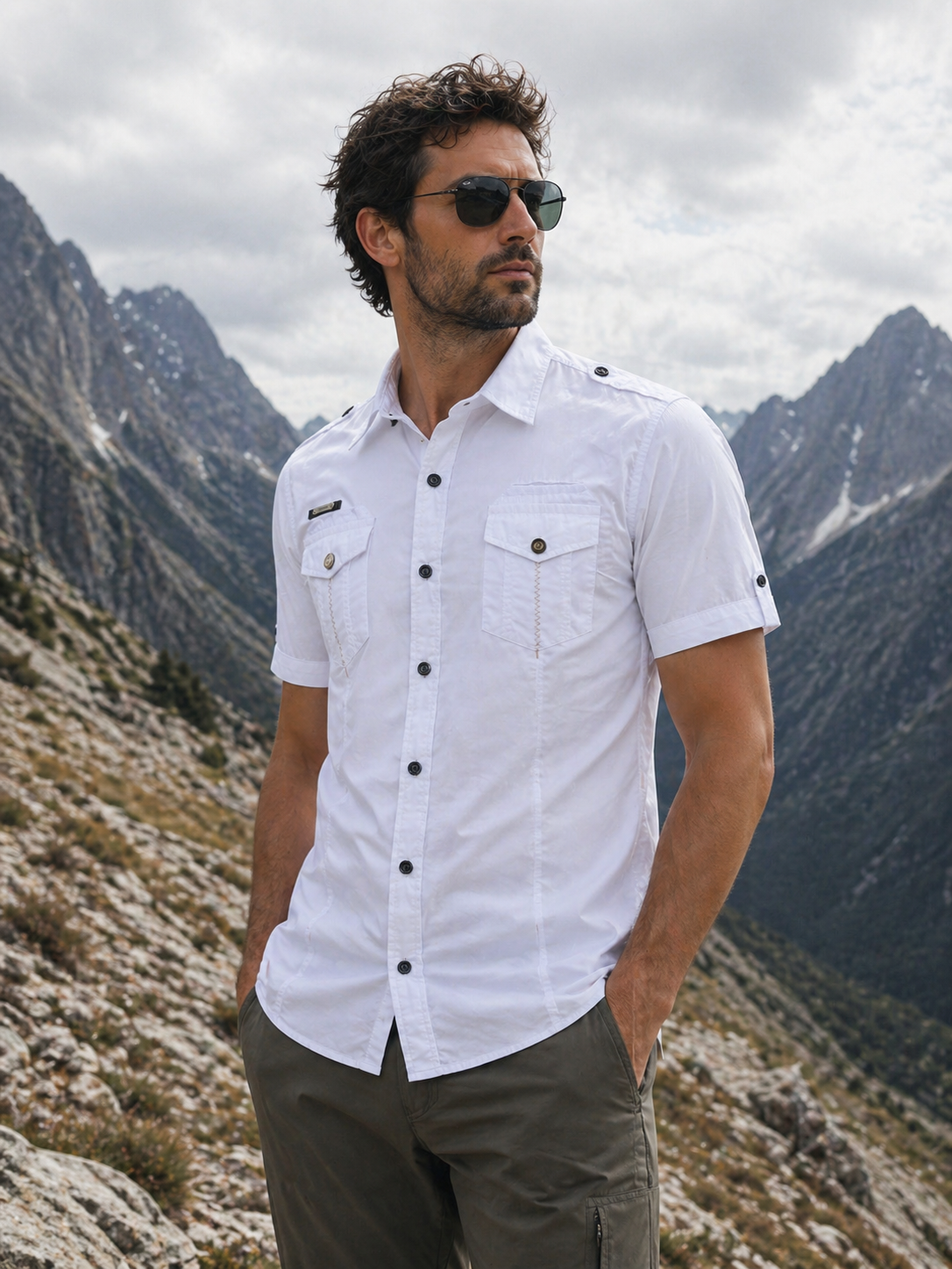 FREDD MARSHALL Men's Tactical Outdoor Shirt — Military Style, Hiking, Workwear
