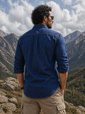 FREDD MARSHALL Men's Jeans-Style Long Denim Shirt — Rugged Casual Outdoor — View 2