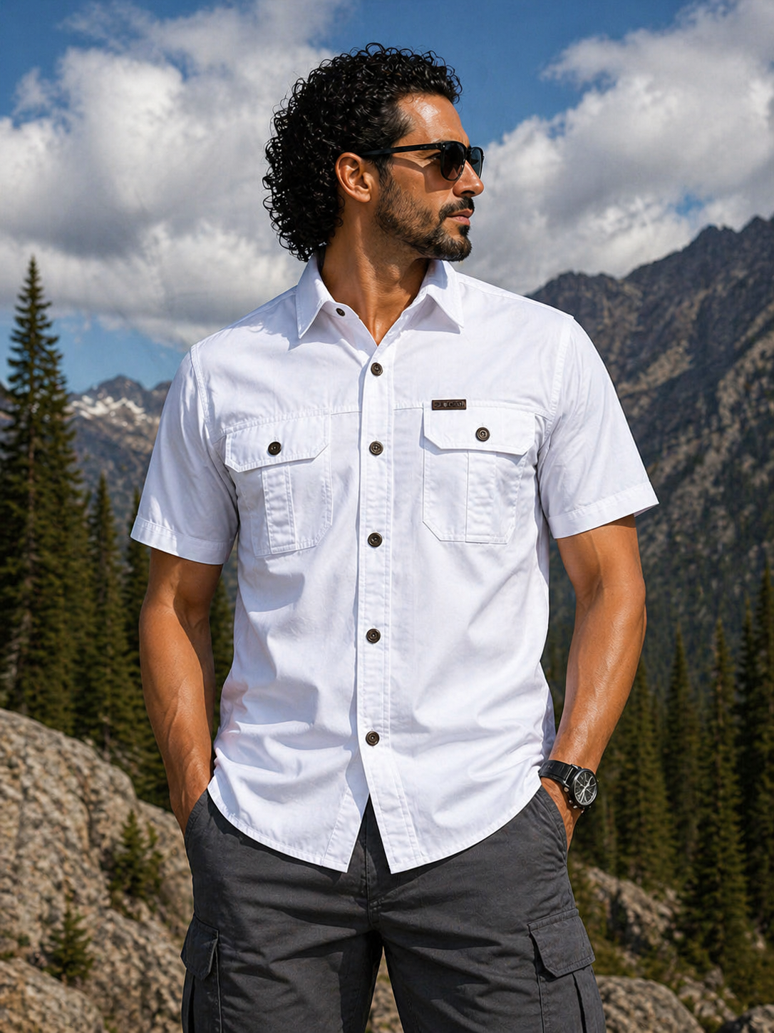 FREDD MARSHALL Men's Tactical Outdoor Shirt — Military Style, Hiking, Workwear