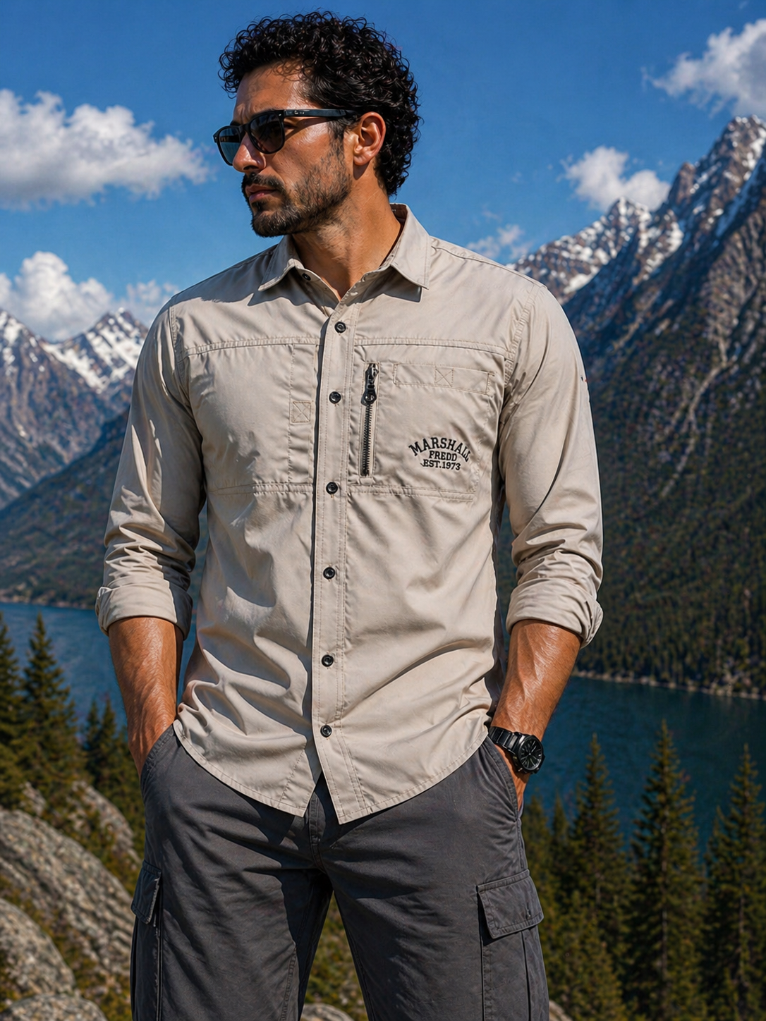 FREDD MARSHALL Men's Tactical Outdoor Shirt — Military Style, Hiking, Workwear