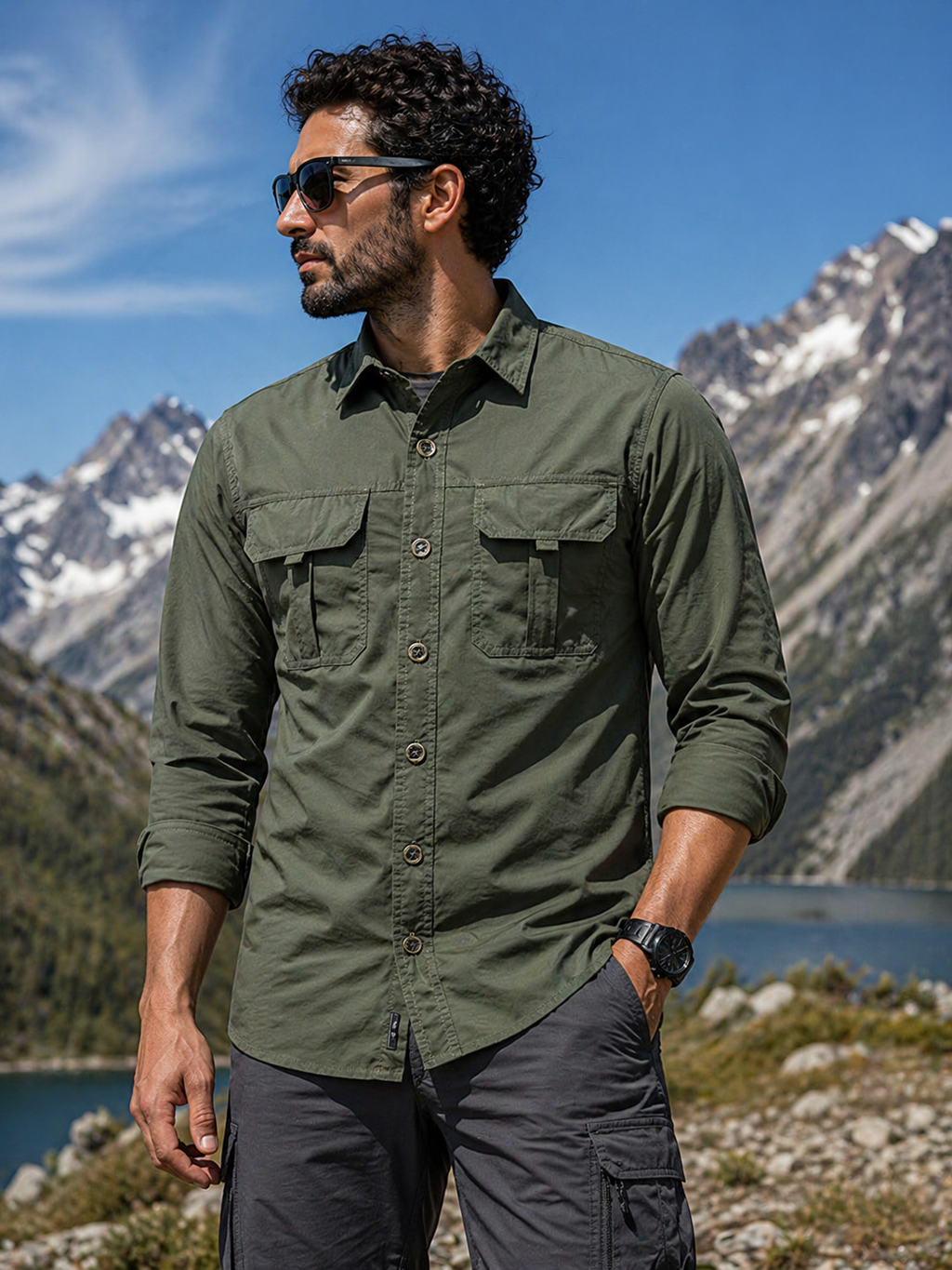 FREDD MARSHALL Men's Tactical Outdoor Shirt — Military Style, Hiking, Workwear