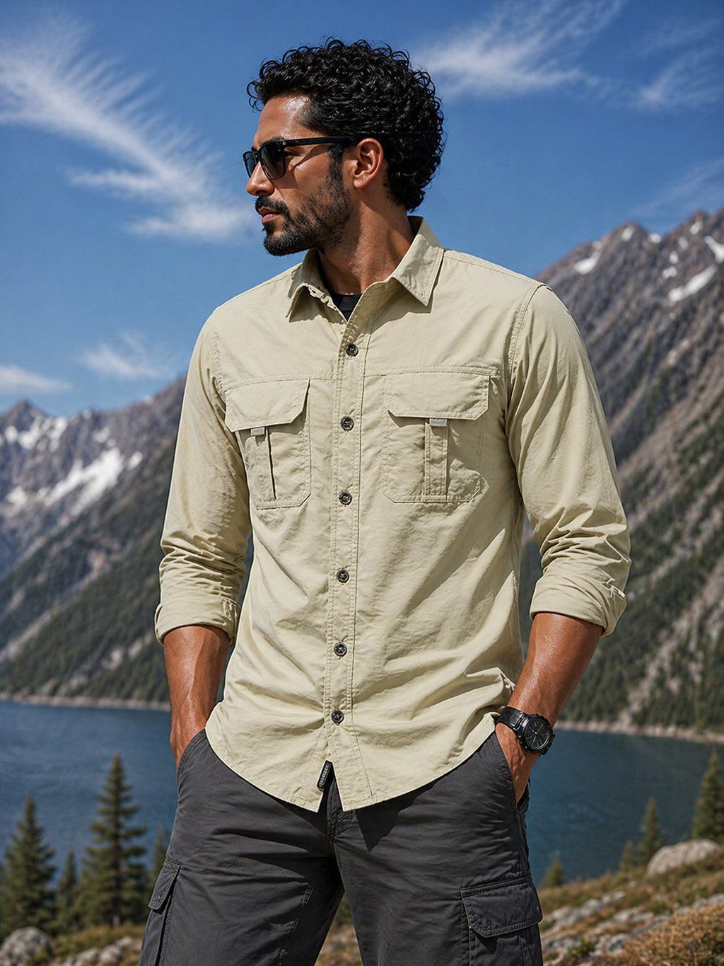 FREDD MARSHALL Men's Tactical Outdoor Shirt — Military Style, Hiking, Workwear