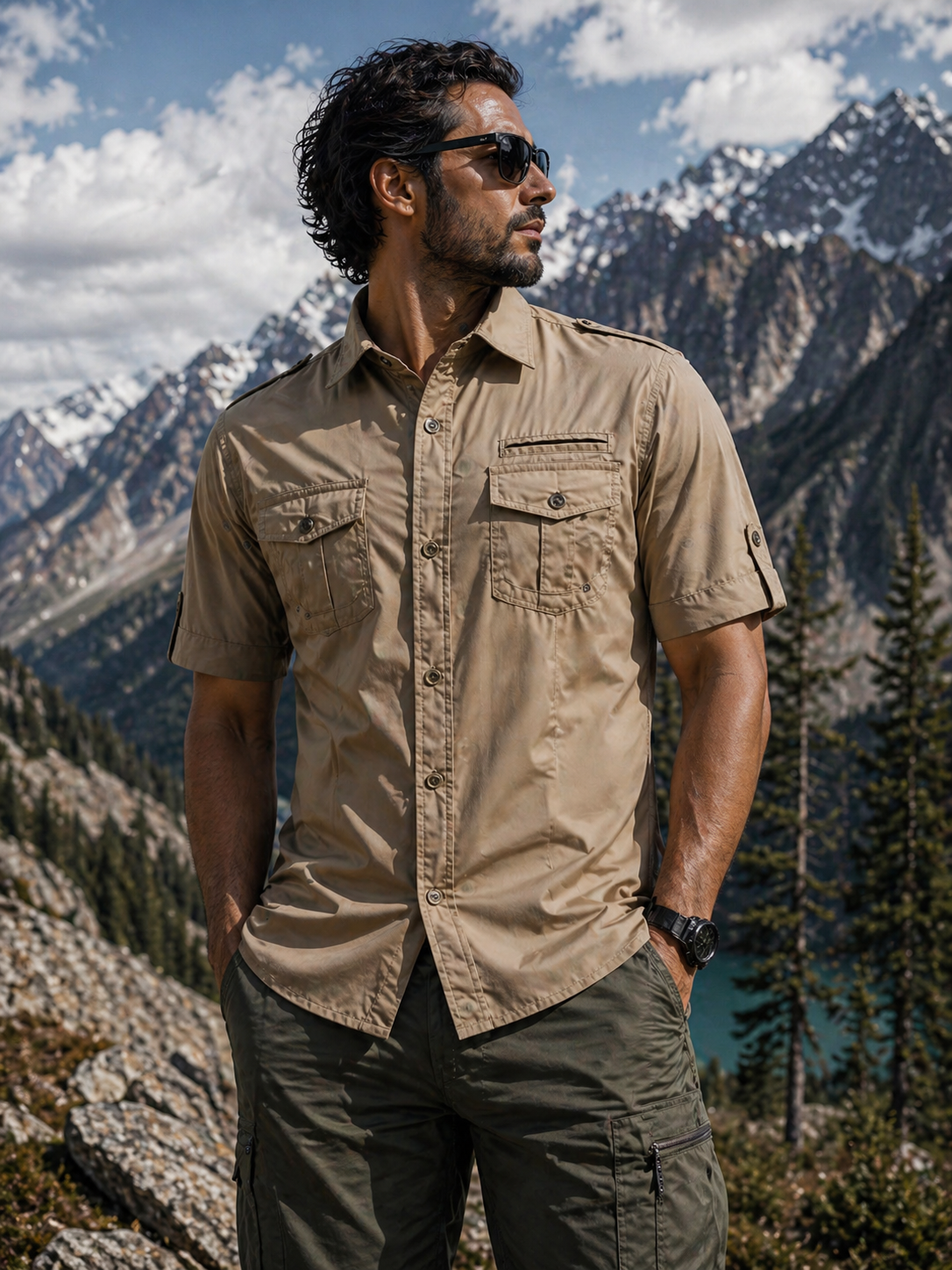 FREDD MARSHALL Men's Tactical Outdoor Shirt — Military Style, Hiking, Workwear