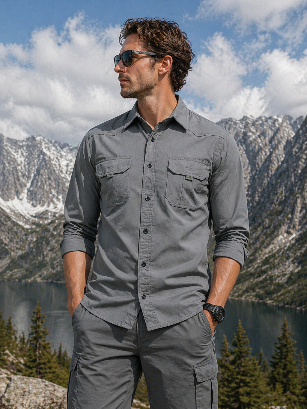 FREDD MARSHALL Men's Tactical Outdoor Shirt — Military Style, Hiking, Workwear