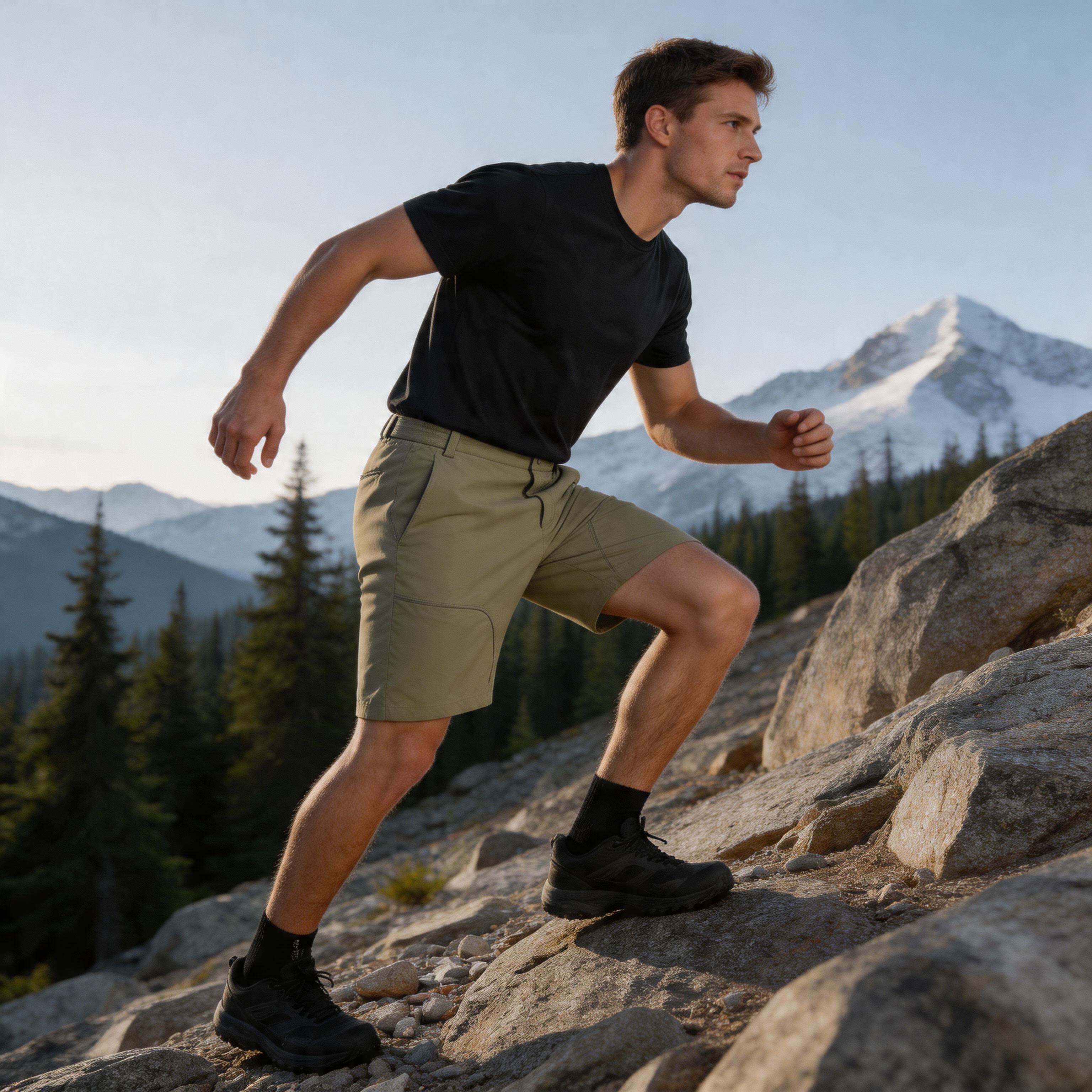 DK006 Men's Quick-Dry Outdoor Shorts - Lightweight Breathable Stretch Hiking Shorts
