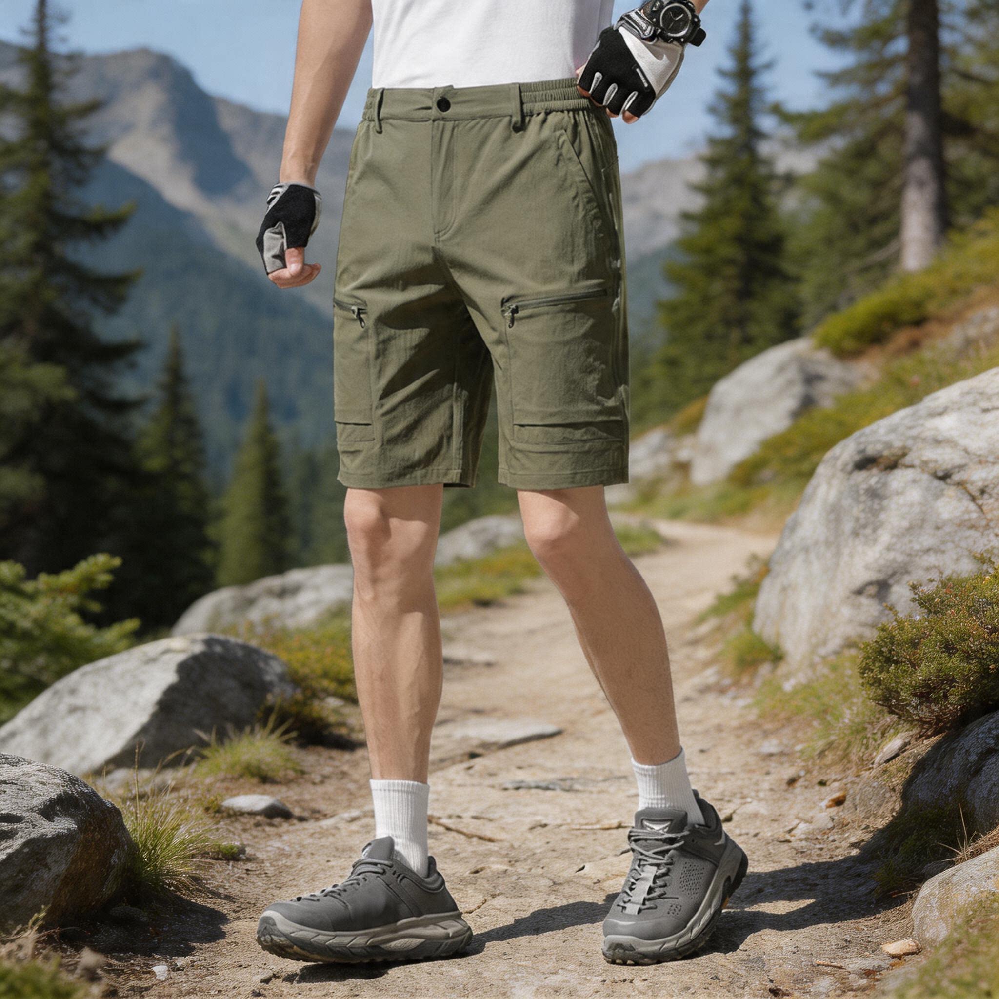 DK006 Men's Quick-Dry Outdoor Shorts - Lightweight Breathable Stretch Hiking Shorts
