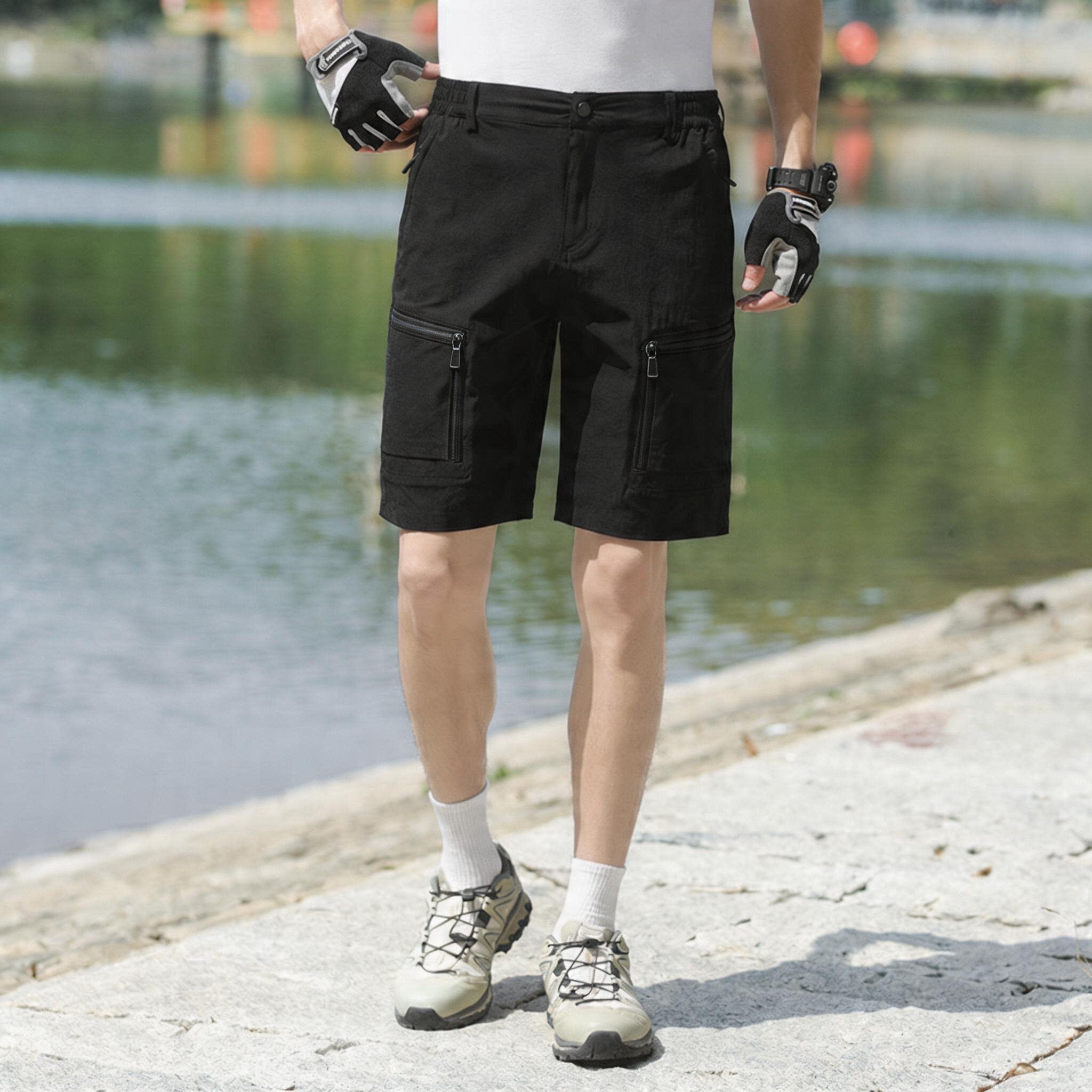 DK006 Men's Quick-Dry Outdoor Shorts - Lightweight Breathable Stretch Hiking Shorts