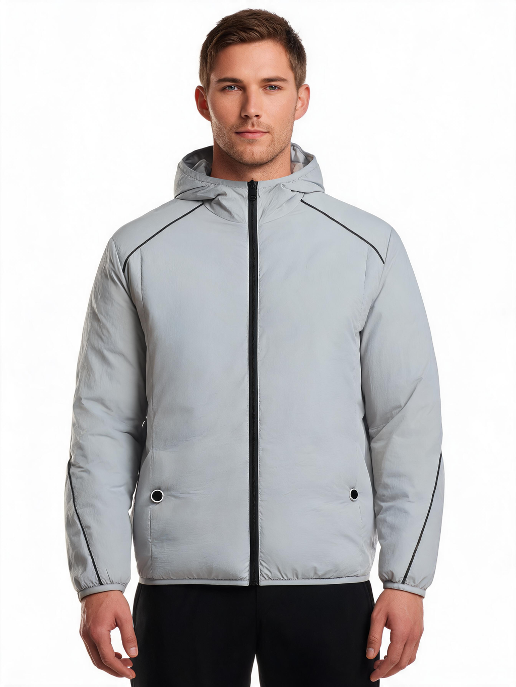 Long-Sleeve Hooded Fan-Cooling Sun-Protection Jacket