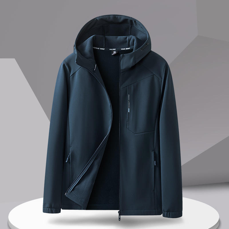 FREDD MARSHALL Men's Waterproof Softshell Jacket — Fleece-Lined Hooded Hiking Windbreaker — 视图 2