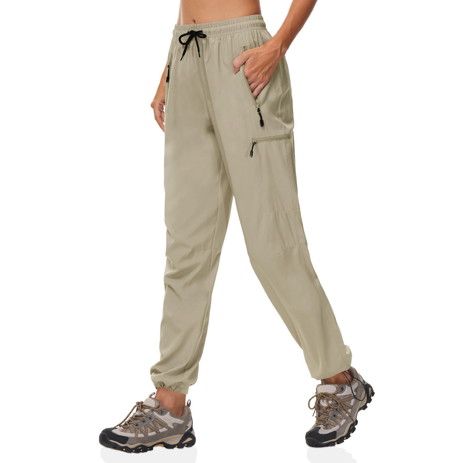 FREDD MARSHALL Women's Lightweight Quick-Dry Cargo Pants — Zip-Pocket Trail Trousers — 视图 2