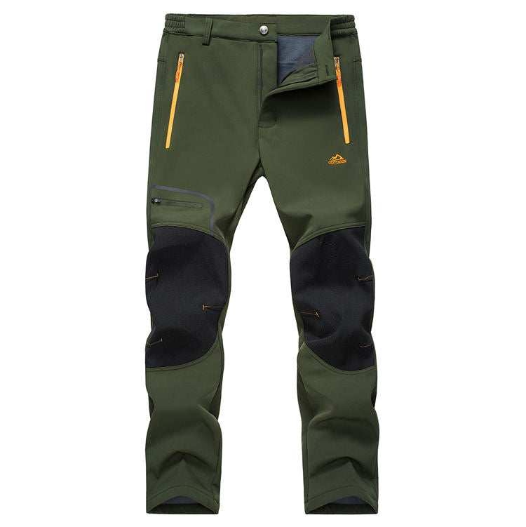 FREDD MARSHALL Men's Fleece-Lined Softshell Hiking Pants — Waterproof Insulated Ski Trousers