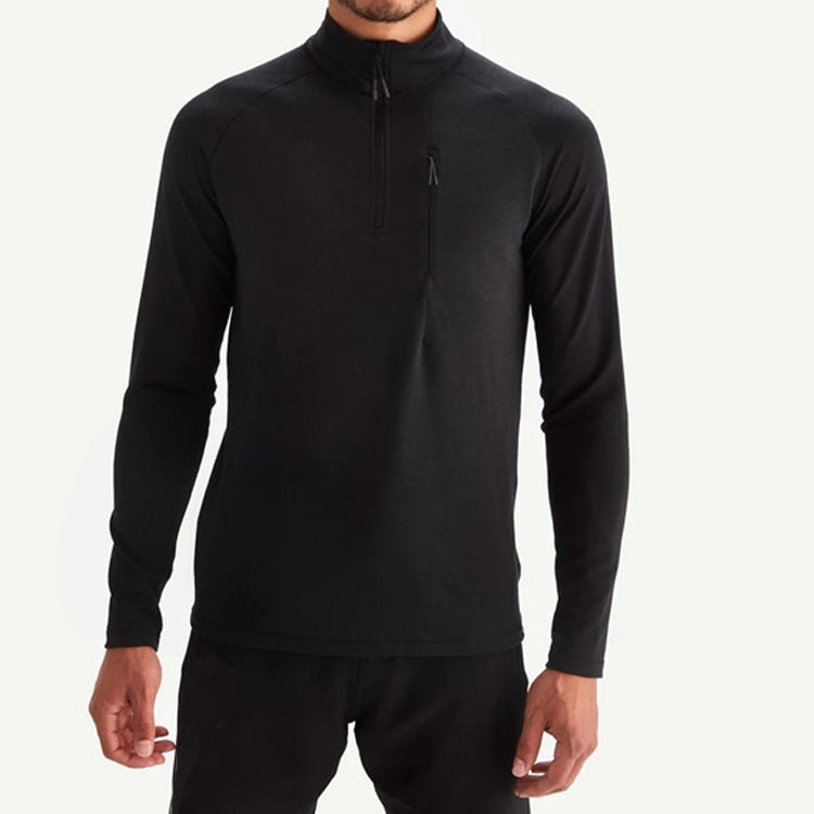 FREDD MARSHALL Men's Thermal 1/4 Zip Base Layer - Black