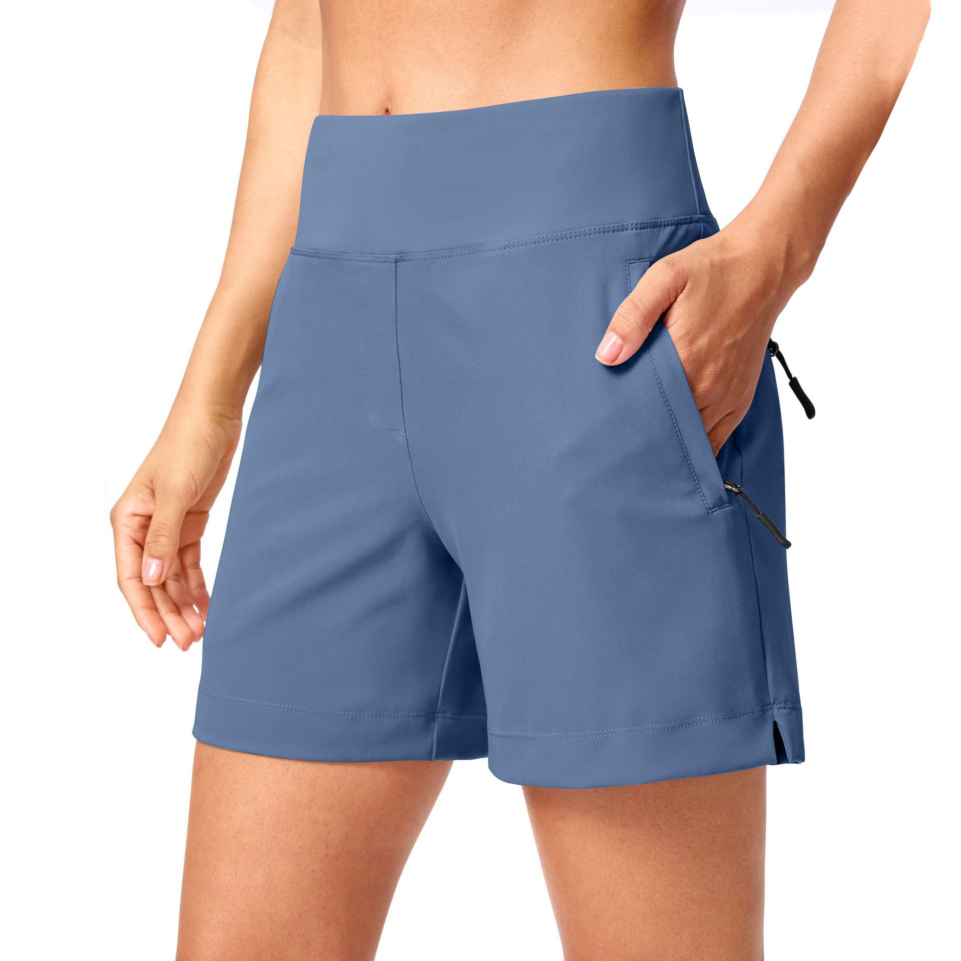 FREDD MARSHALL Women's Quick-Dry Hiking Shorts — Lightweight Zip-Pocket Trail Shorts — 视图 2