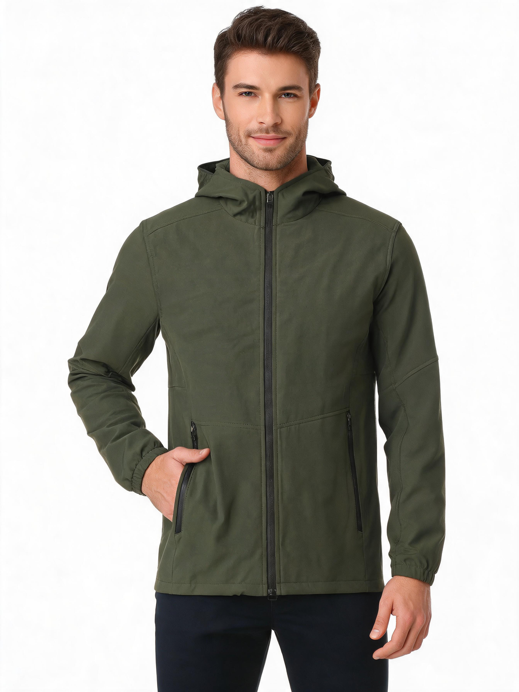 Men's Fleece-Lined Water-Resistant Hooded Jacket