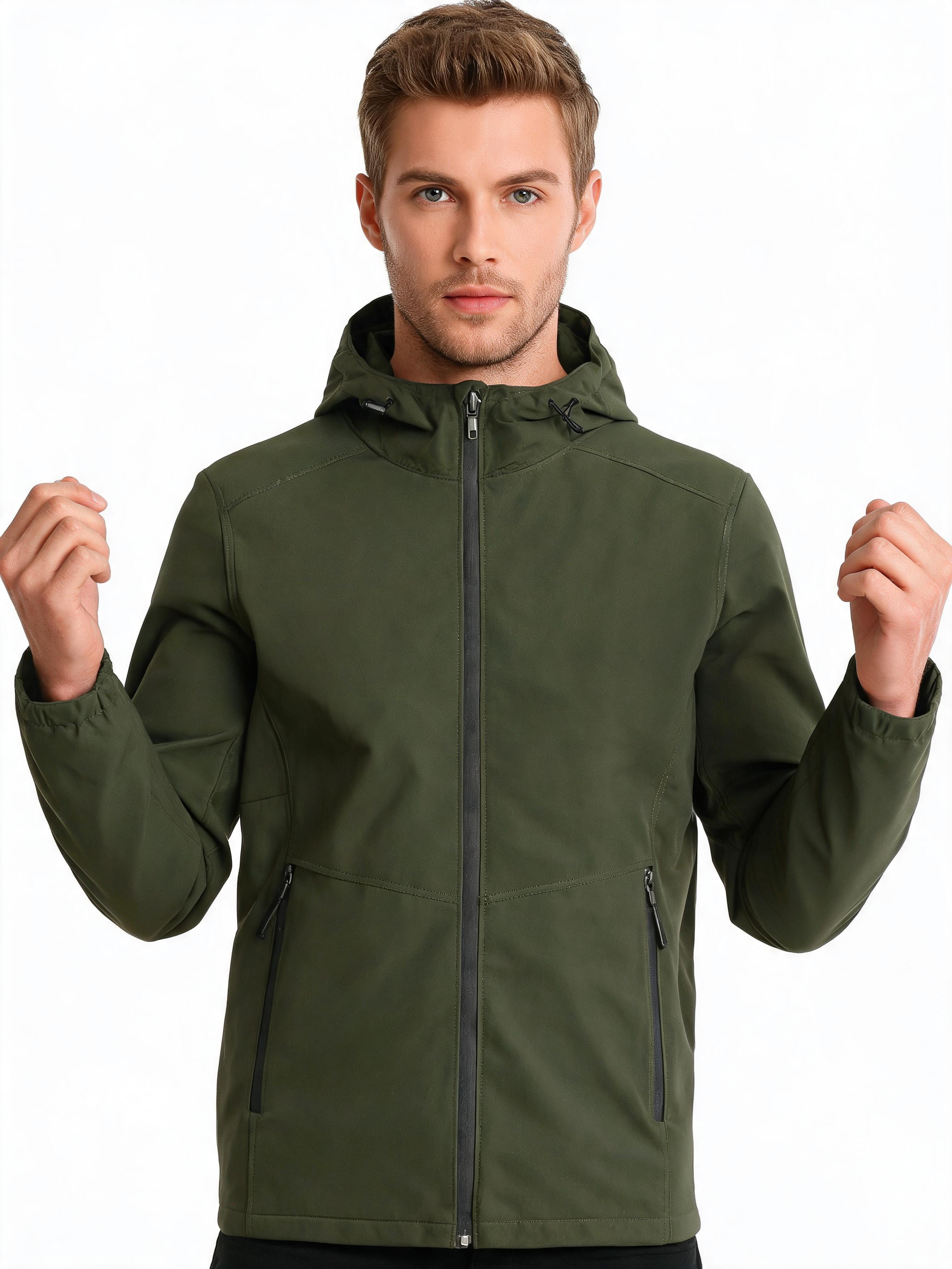 Men's Fleece-Lined Water-Resistant Hooded Jacket