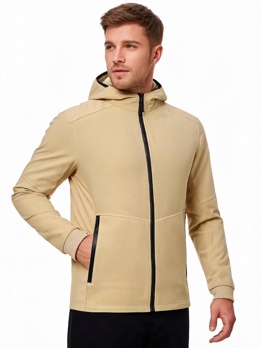 Men's Fleece-Lined Water-Resistant Hooded Jacket
