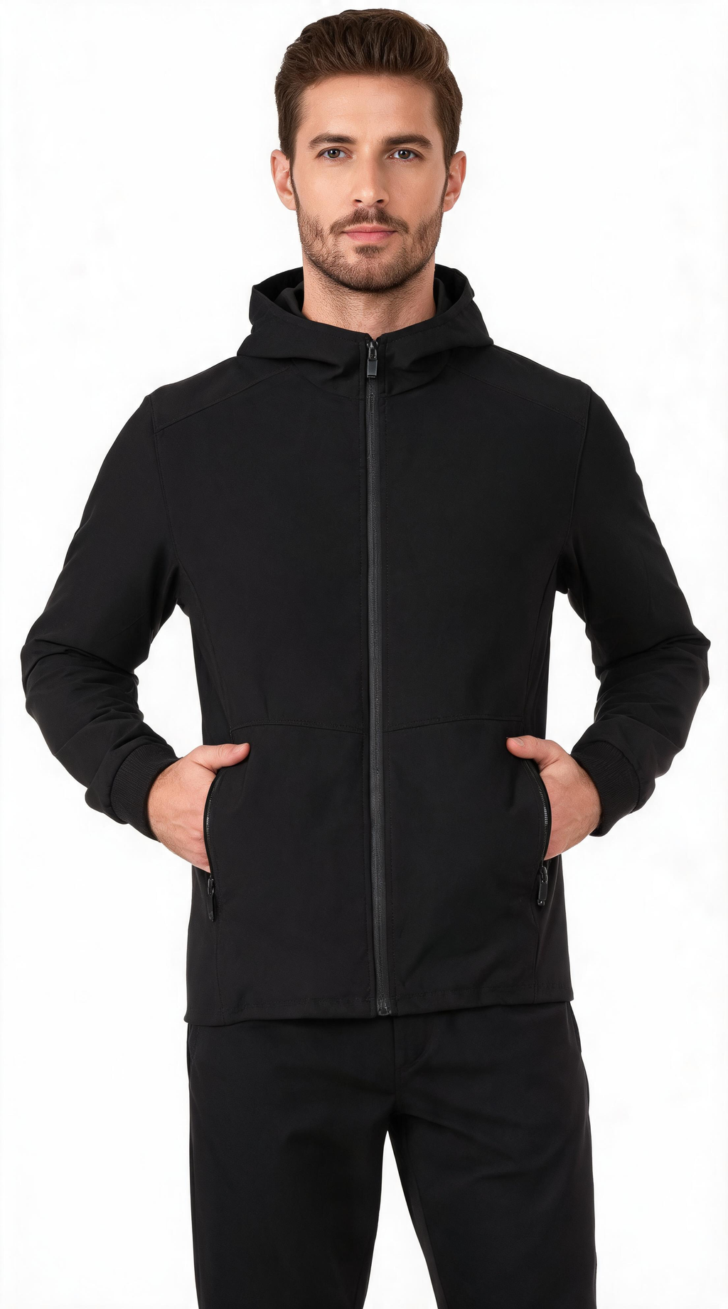 Men's Fleece-Lined Water-Resistant Hooded Jacket