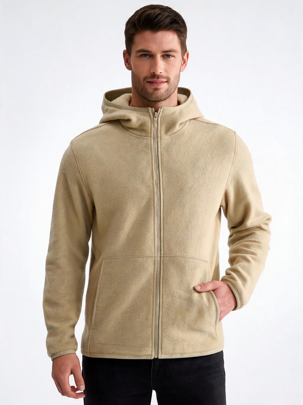 Men's Fleece-Lined Water-Resistant Hooded Jacket