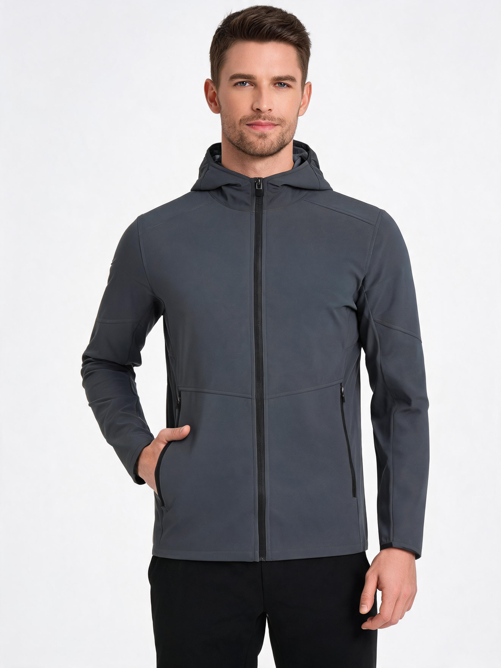 Men's Fleece-Lined Water-Resistant Hooded Jacket