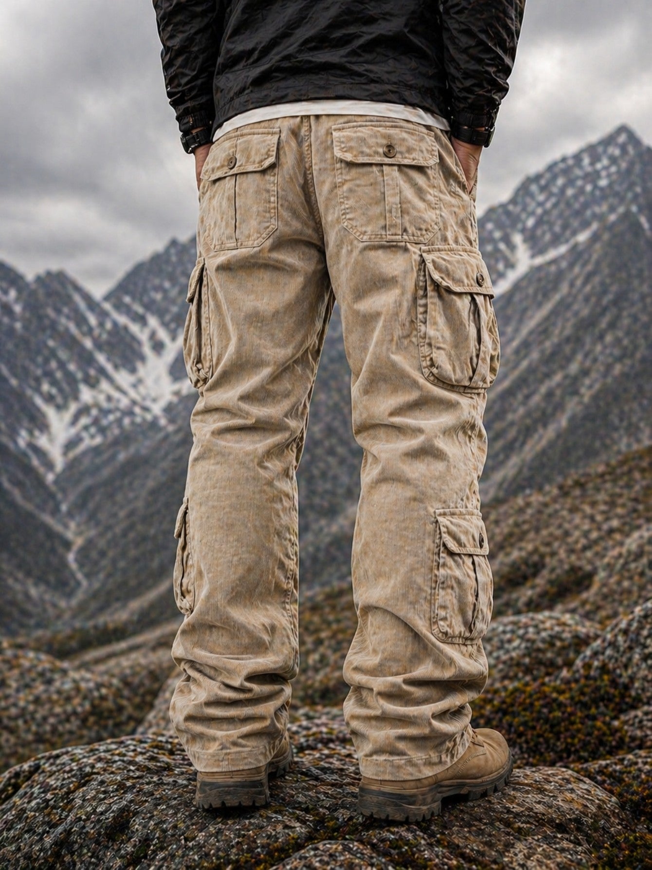 FREDD MARSHALL Men's Heritage Corduroy Tactical Cargo Pants - Heavy-Duty 8-Pocket Utility Trousers for Hiking, Overlanding & Urban Exploration